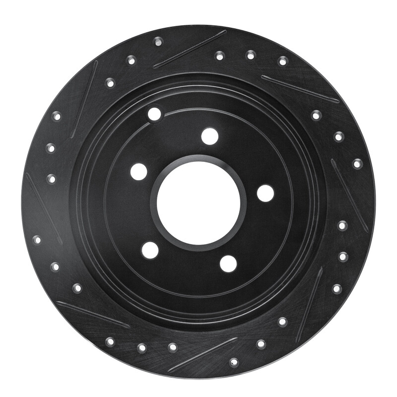 Buick Rendezvous Brake Rotor (1) - Rear Right - R1 Concepts - Drilled & Slotted - Black - `01-`07
